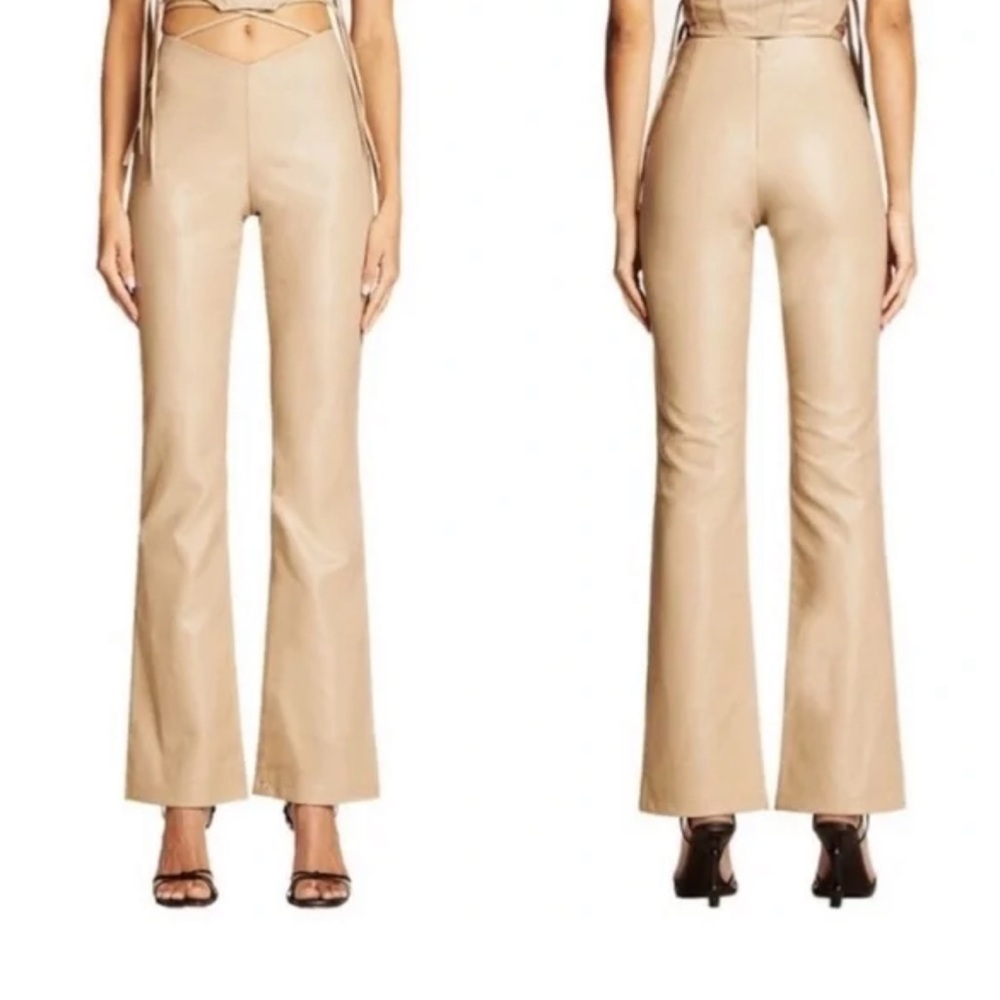 I.am.Gia Zoey Faux Vegan Leather Bootcut Tie Waist Pants